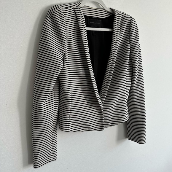 BCBGMaxazria ‘Hendrix’ Black + White Striped Blazer Jacket Size Medium - Picture 6 of 9